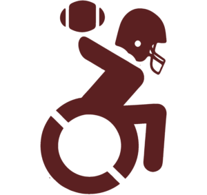 Maroon WheelchairQB Logo with transparent background
